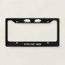 Custom license plate frame with bear logo