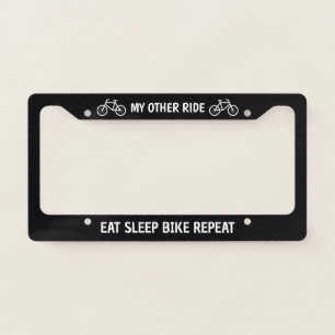 Custom license plate frame with fun bicycle quote