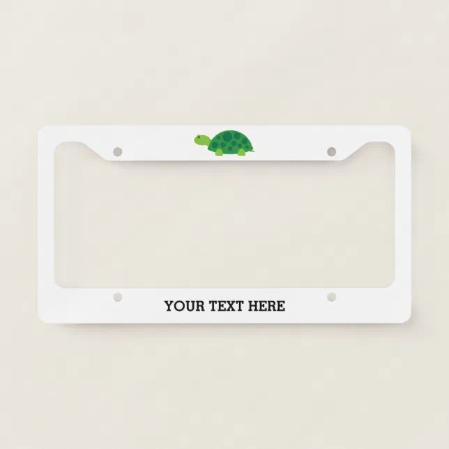 Custom license plate frame with green turtle Zazzle