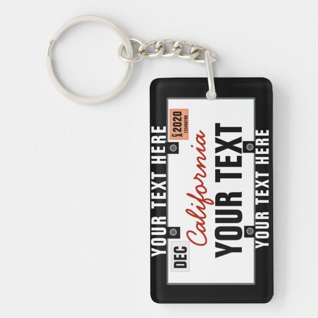 Custom License Plate Funny Keychain (Front)