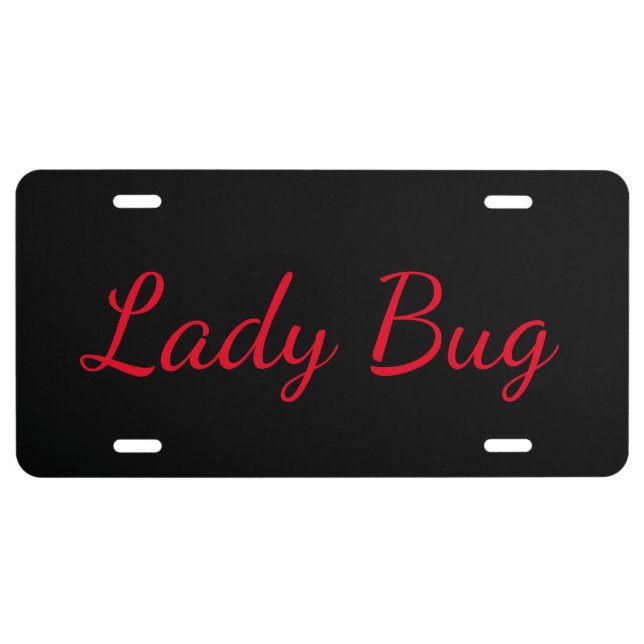 Custom License Plate - Lady Bug (Front)