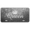 Custom License Plate - Queen Crown Grey Black