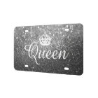 Custom License Plate - Queen Crown Grey Black