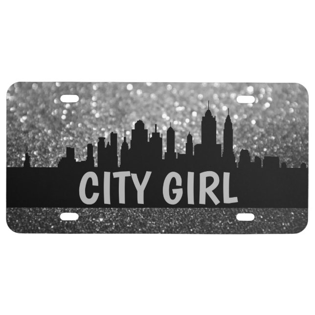 Custom License Plate - Skyline City Girl (Front)