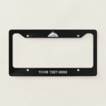 Custom license plate with mountain peak logo license plate frame<br><div class="desc">Custom License Plate Frame with mountain peak logo. Add your own name or funny quote. Make your own custom frames for your vehicle or boat trailer. Unique automotive gift ideas for him or her.</div>