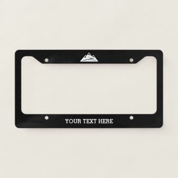 Custom License Plate With Mountain Peak Logo License Plate Frame by logotees at Zazzle