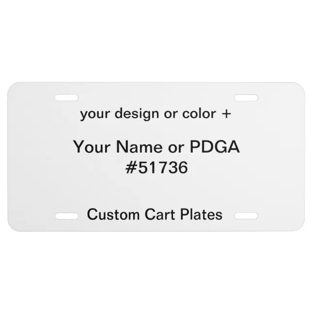 Custom License Plates for your Disc Golf Cart | Zazzle