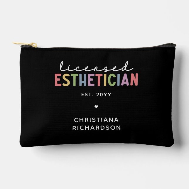 Custom Licensed Esthetician Cosmetologist Accessory Pouch (Front)