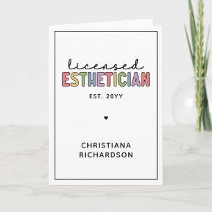 Custom Licensed Esthetician Cosmetologist Card