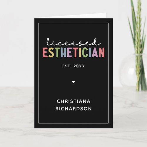 Custom Licensed Esthetician Cosmetologist  Card