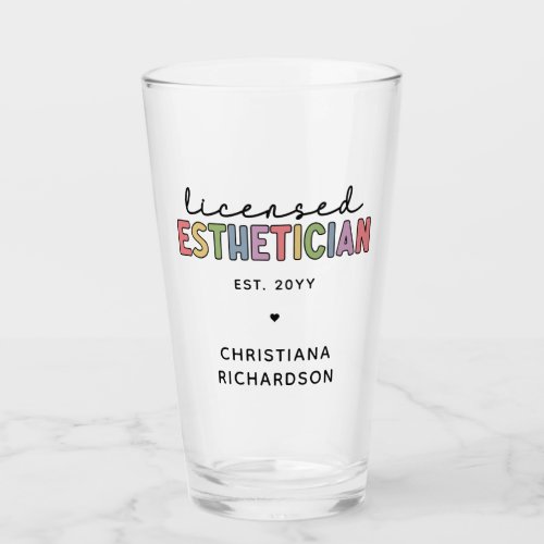 Custom Licensed Esthetician Cosmetologist  Glass