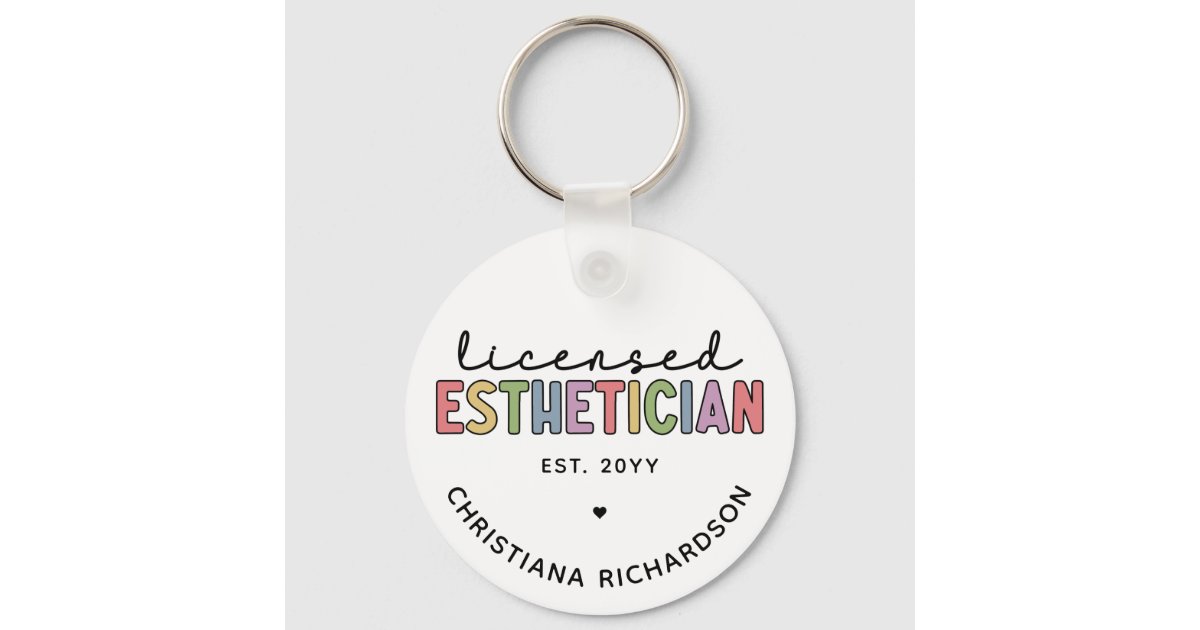 Custom Licensed Esthetician Cosmetologist Keychain Zazzle