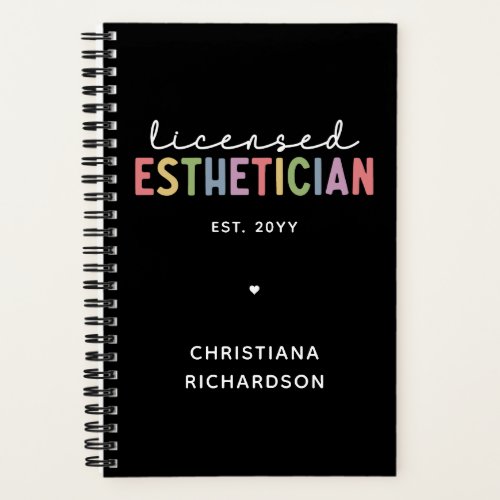 Custom Licensed Esthetician Cosmetologist Notebook