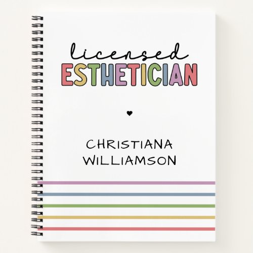 Custom Licensed Esthetician Cosmetologist Notebook