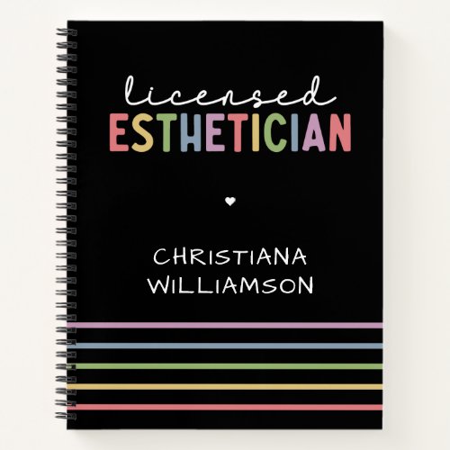 Custom Licensed Esthetician Cosmetologist Notebook