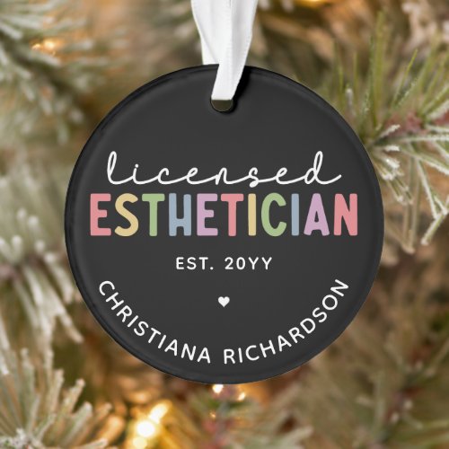 Custom Licensed Esthetician Cosmetologist  Ornament