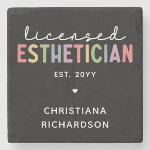 Custom Licensed Esthetician Cosmetologist Stone Coaster