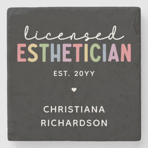 Custom Licensed Esthetician Cosmetologist  Stone Coaster