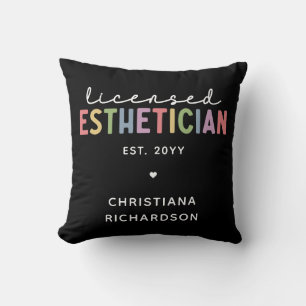 Custom Licensed Esthetician Cosmetologist Throw Pillow