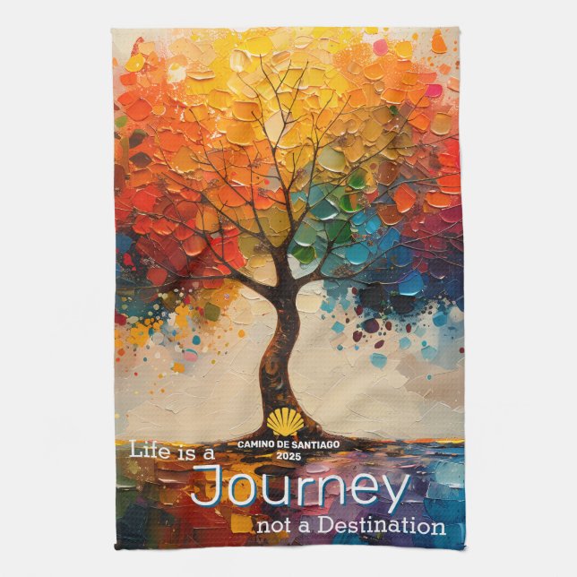 Custom Life is a Journey Not a Destination  Kitchen Towel (Vertical)