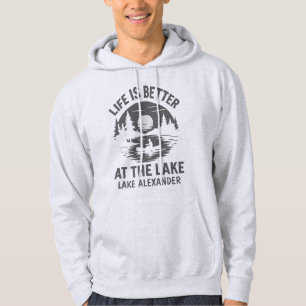 Custom Life Is Better at the Lake Silhouette Canoe Hoodie