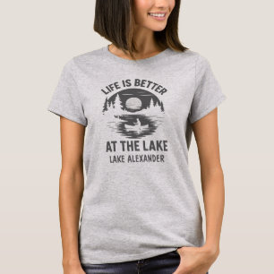 Custom Life Is Better at the Lake Silhouette Canoe T-Shirt