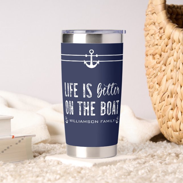 Custom Life is better on the Boat | Boat Life Insulated Tumbler (Living Room)