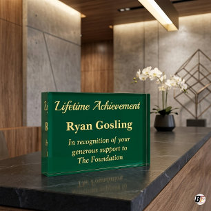Custom Lifetime Achievement Corporate Recognition  Acrylic Award