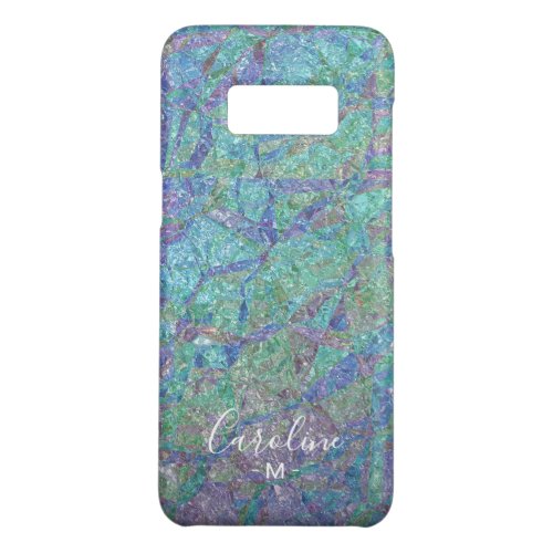 Custom Light Aqua Violet Marble Mosaic Art Pattern Case_Mate Samsung Galaxy S8 Case