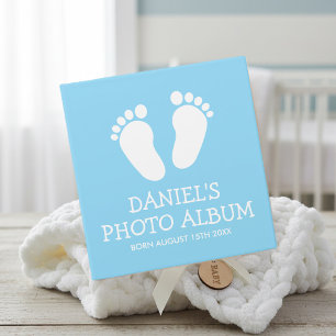 Custom light blue baby book photo album binder