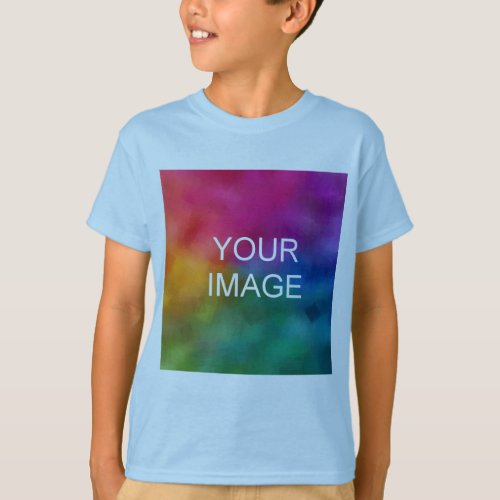 Custom Light Blue Template Add Photo Text Kids T_Shirt