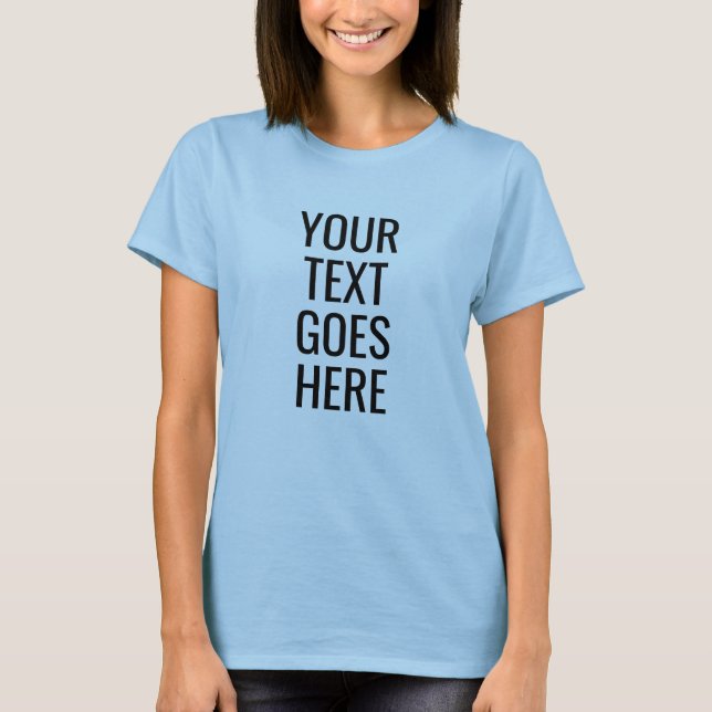 Custom Light Blue Womens Front Side Print Template T-Shirt (Front)