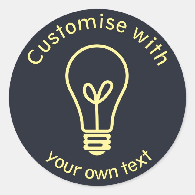 Custom Light Bulb Icon Classic Round Sticker (Front)