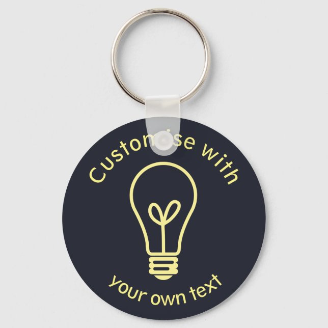 Custom Light Bulb Icon Keychain (Front)