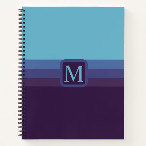 Custom Light Dark Blue Purple Color Block Notebook