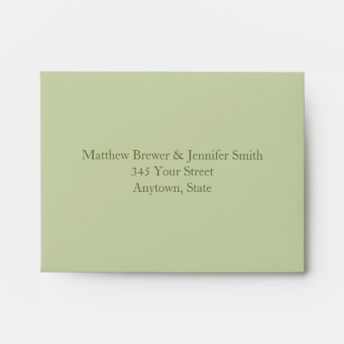 Custom Light  Dark Green Envelope with Address