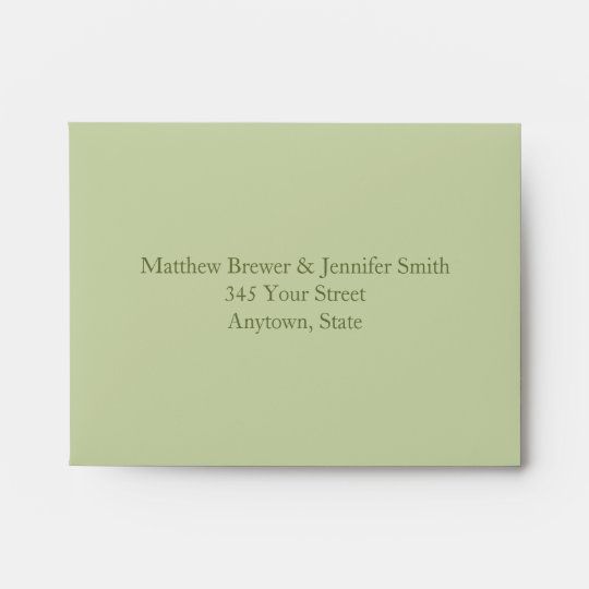Custom Light & Dark Green Envelope with Address