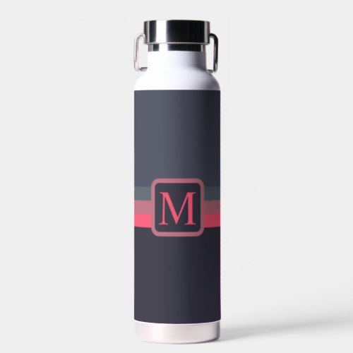 Custom Light Dark Grey Pink Color Block Water Bottle