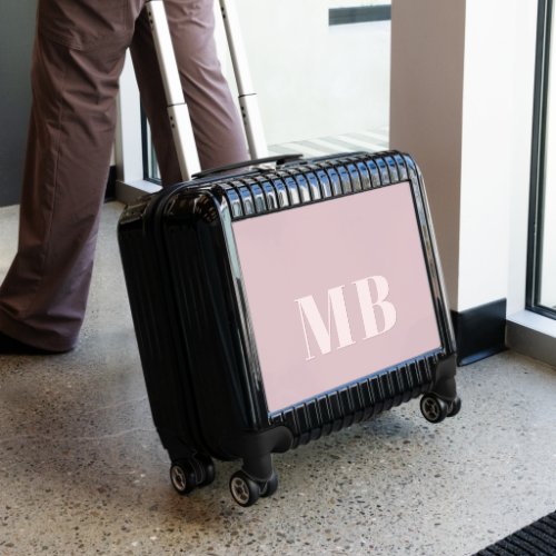 Custom Light Dusty Blush Pink Colored Initials Luggage