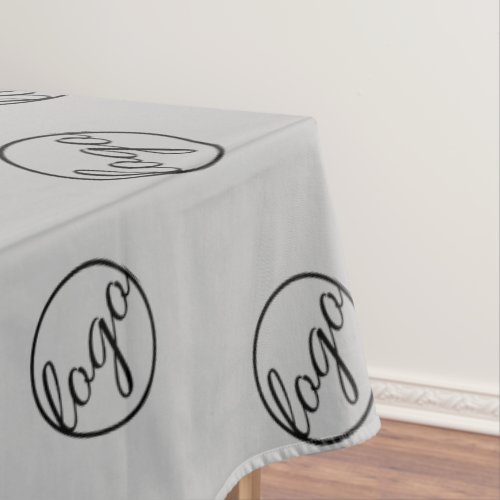 Custom Light Gray Trade Show Logo Business Tablecloth