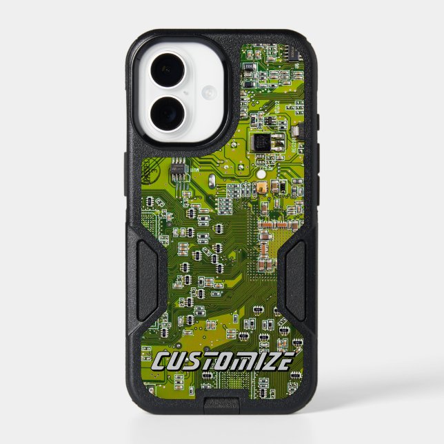 Custom Light Green PCB Circuit Board for IT Pros 2 Otterbox iPhone Case (Back)