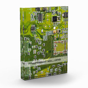 Custom Light Green PCB Circuit Board for IT Pros Acrylic Award