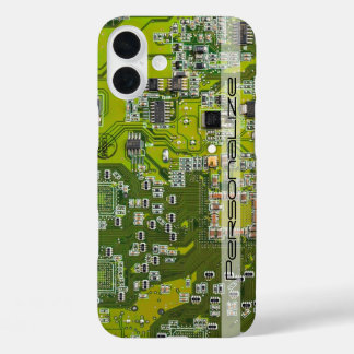 Custom Light Green PCB Circuit Board for IT Pros iPhone 16 Plus Case
