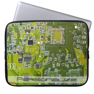 Custom Light Green PCB Circuit Board for IT Pros Laptop Sleeve