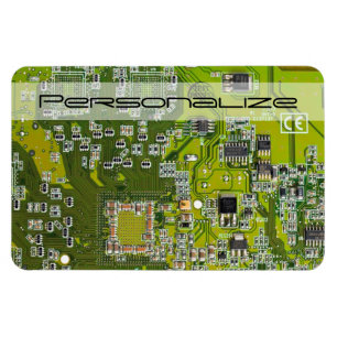 Custom Light Green PCB Circuit Board for IT Pros Magnet