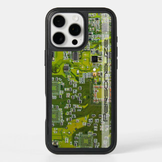 Custom Light Green PCB Circuit Board for IT Pros iPhone 16 Pro Max Case
