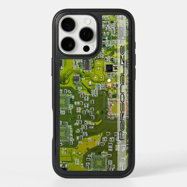Custom Light Green PCB Circuit Board for IT Pros Otterbox iPhone Case (Back)