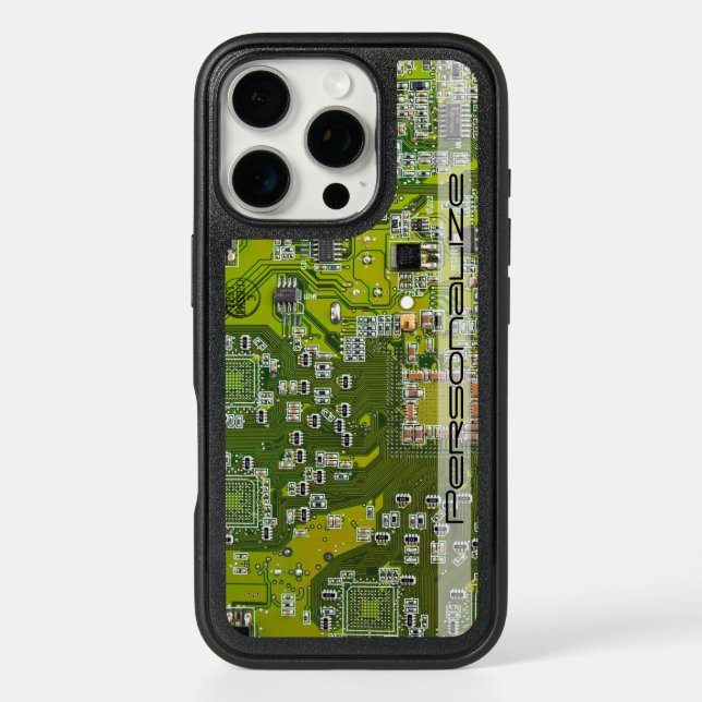 Custom Light Green PCB Circuit Board for IT Pros Otterbox iPhone Case (Back)
