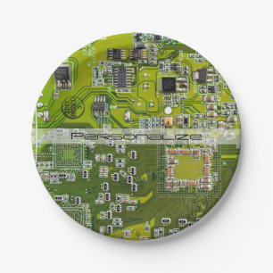 Custom Light Green PCB Circuit Board for IT Pros Paper Plates