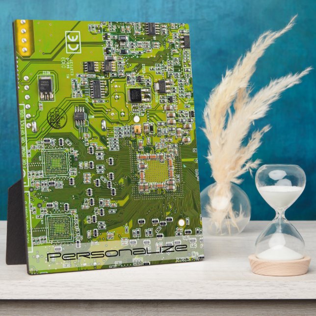 Custom Light Green PCB Circuit Board for IT Pros Plaque (Side)
